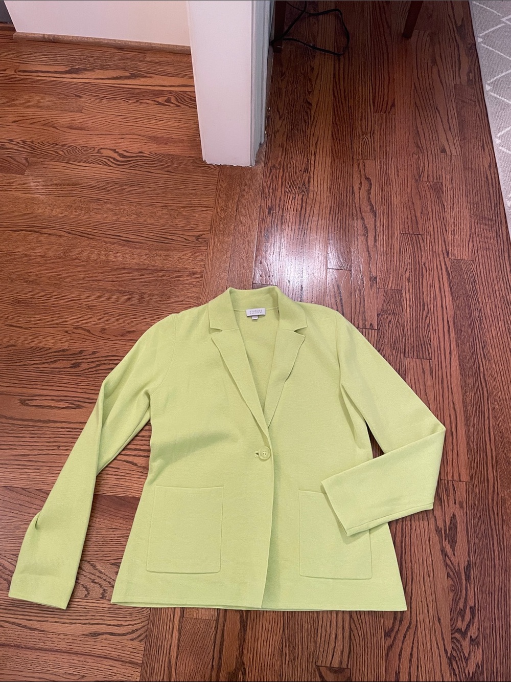 Kinross chartreuse notch collar cardigan sz M